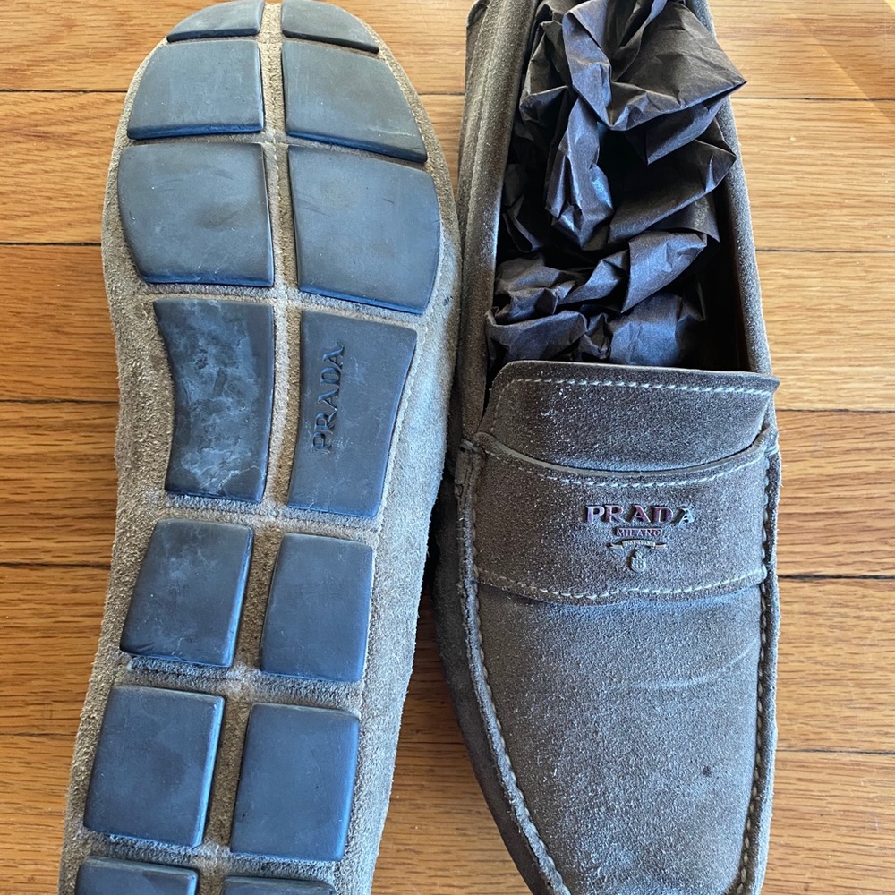 Prada Shoes Men’s Grey Suede Drivers Size 12